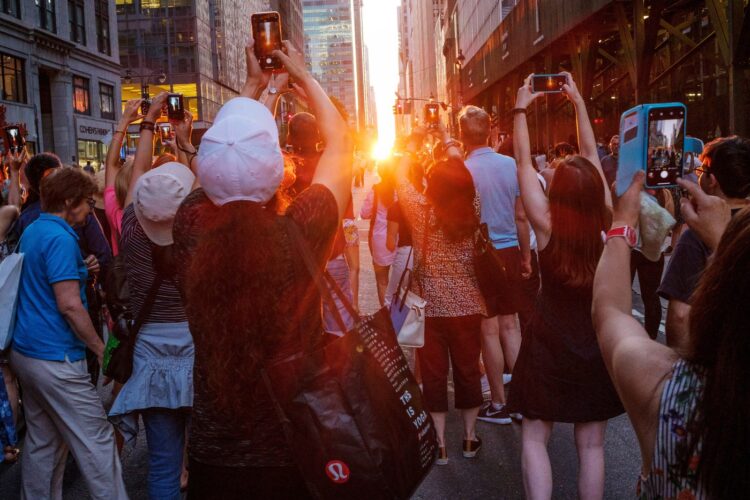 Manhattanhenge, sončni vzhod, zahod, New York, ZDA