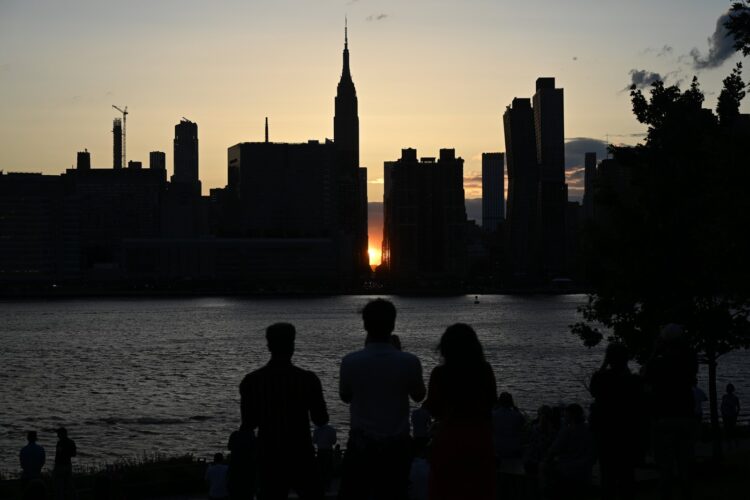 Manhattanhenge, sončni vzhod, zahod, New York, ZDA