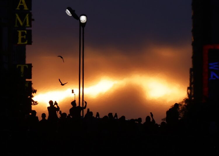 Manhattanhenge, sončni vzhod, zahod, New York, ZDA