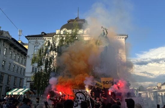 shod neonacistov v Ljubljani