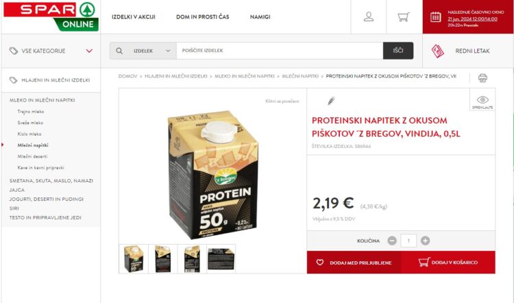 živilski izdelki s proteini v slovenskih trgovinah
