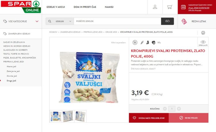 živilski izdelki s proteini v slovenskih trgovinah