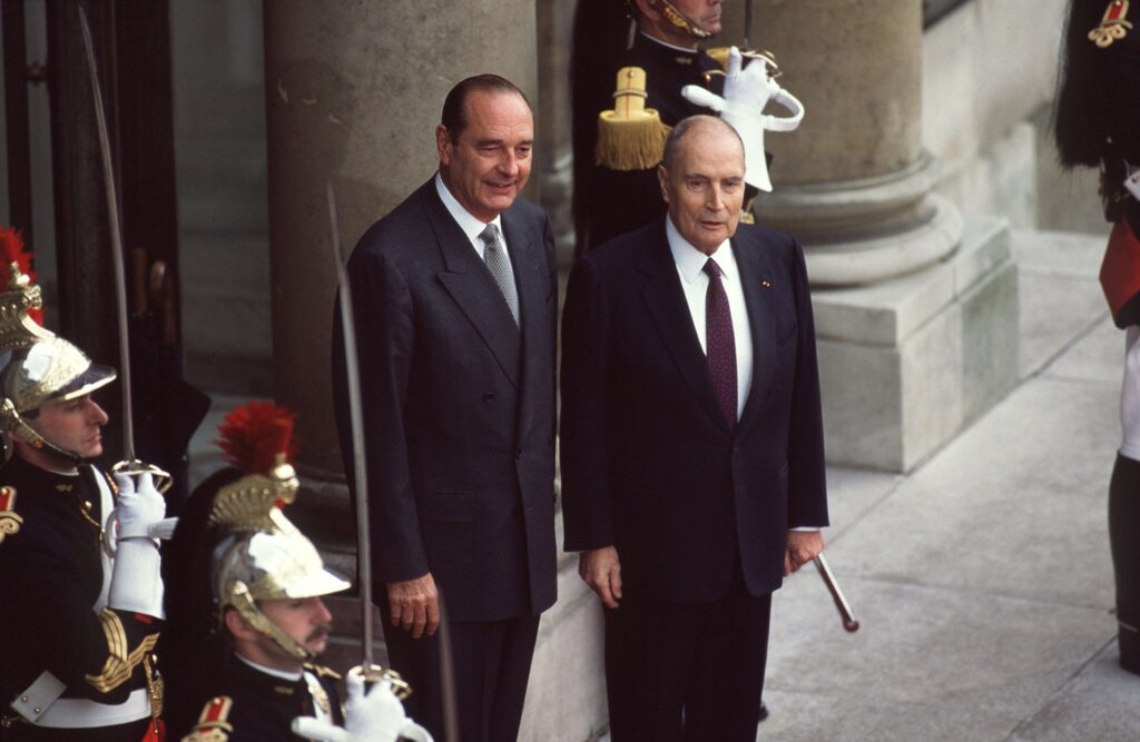 Jacques Chirac in Francois Mitterrand