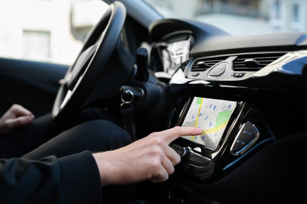 GPS,. navigacija, avtomobil, šofer