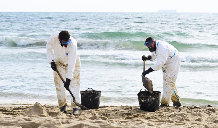 delavci čistijo plažo