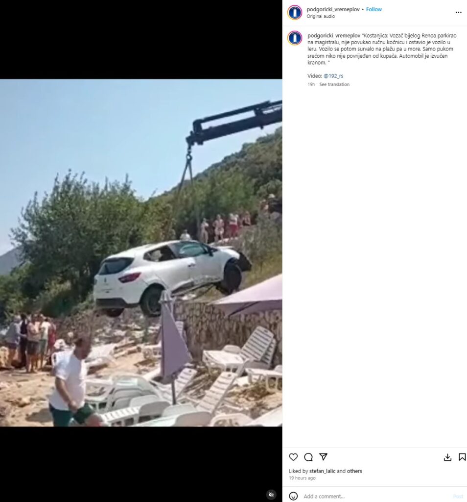 Kostanjica, Črna gora, Renault Clio, Jadransko morje
