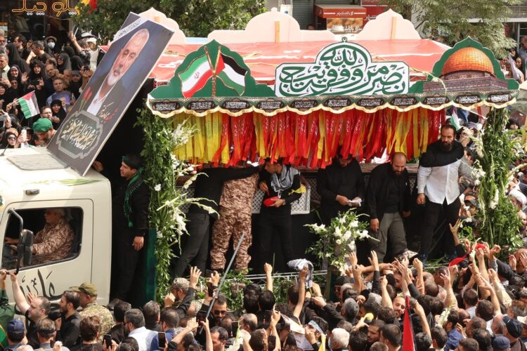 Pogrebne slovesnosti za voditelje Hamasa Ismaila Hanija