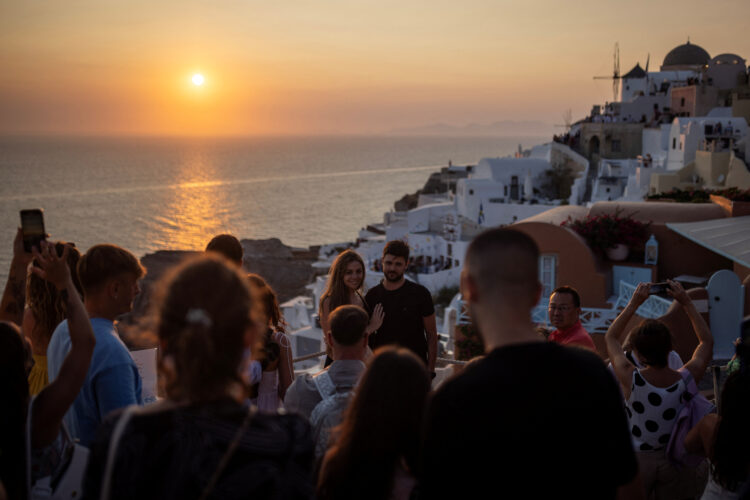 Sončni zahod na Santoriniju