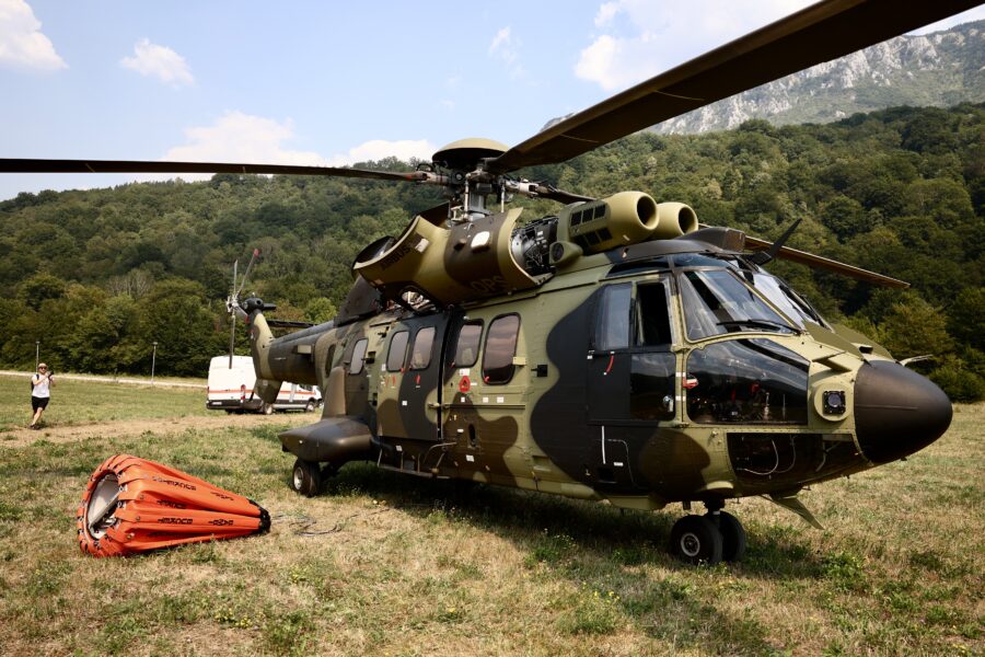 helikopter, ki je priletel iz Srbije