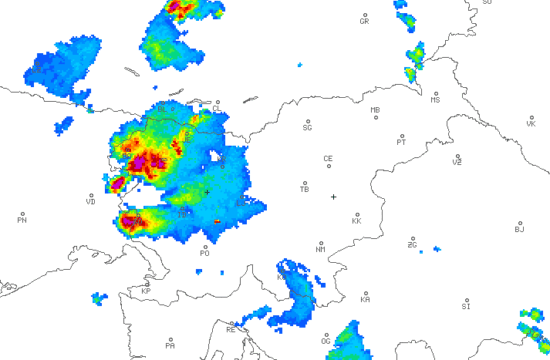 Radarska slika, avgust 2024