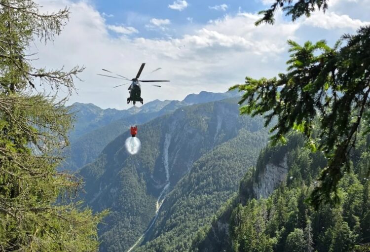 gašenje požara nad Bohinjem