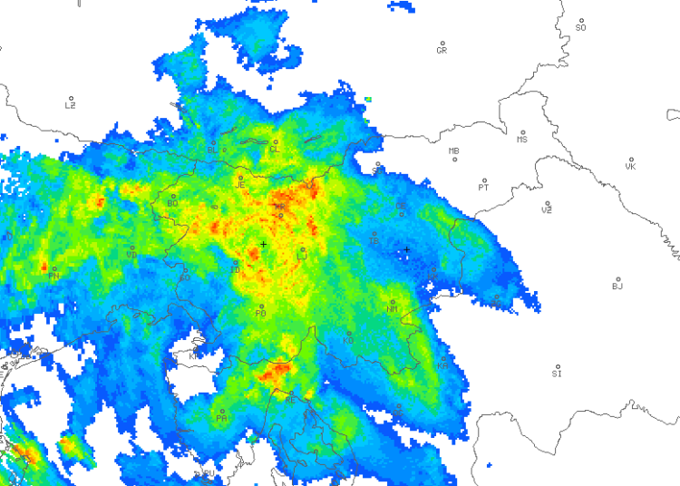 Radarska slika padavin