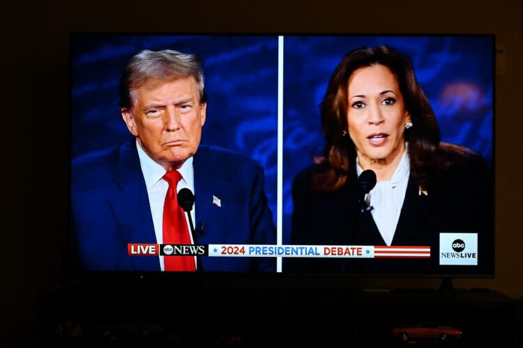 Donald Trump in Kamala Harris