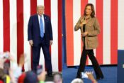 Donald Trump in Kamala Harris