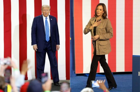 Donald Trump in Kamala Harris