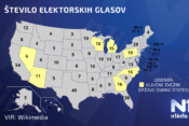 Zemljevid ZDA z elektorskimi glasovi