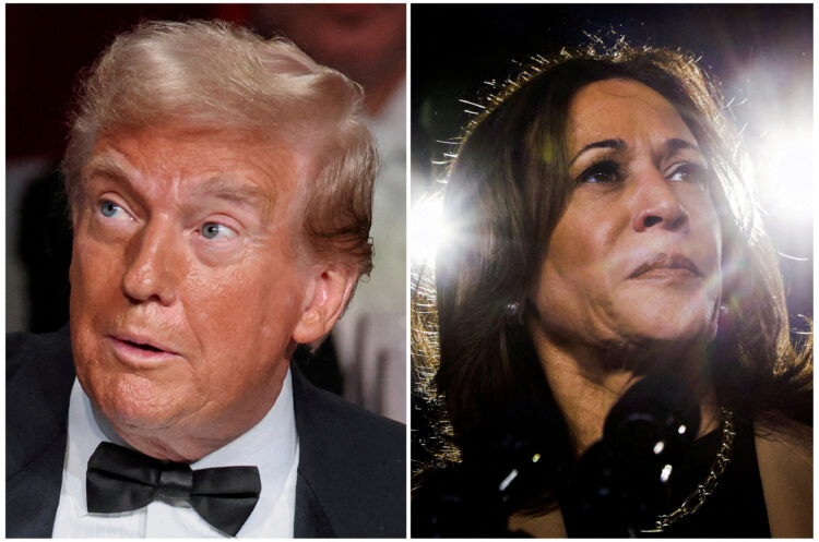 Donald Trump in Kamala Harris