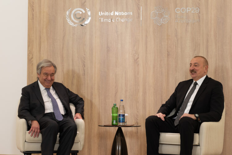 António Guterres in Ilham Alijev