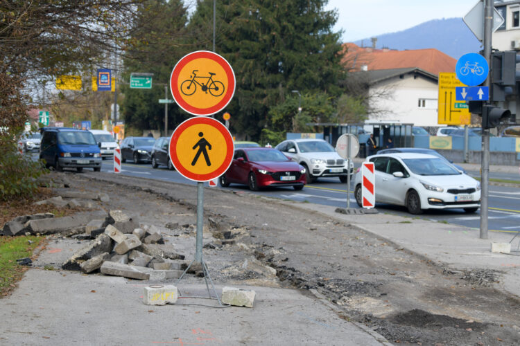 Dela na Celovški cesti v Ljubljani