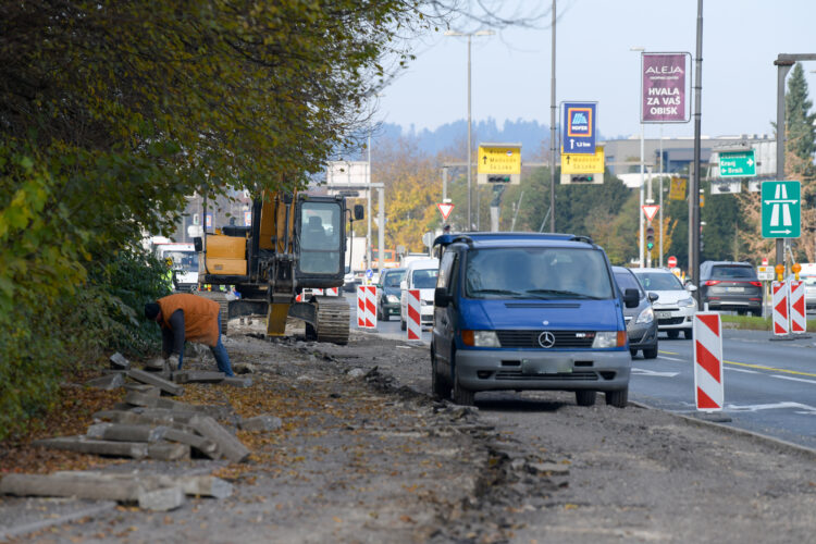 Dela na Celovški cesti v Ljubljani