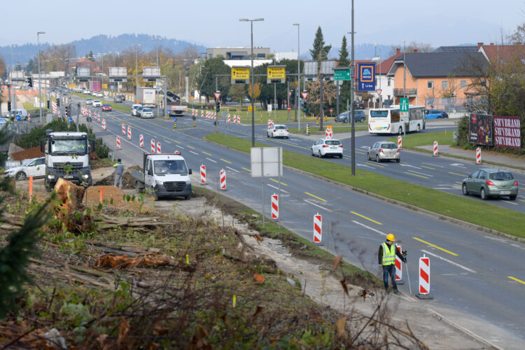 Dela na Celovški cesti v Ljubljani