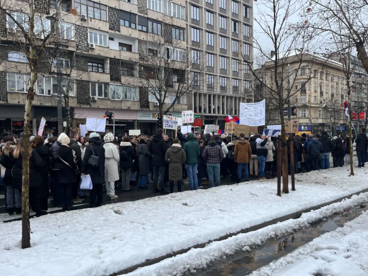 Protest študentov v Beogradu