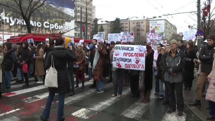 Protest študentov v Beogradu