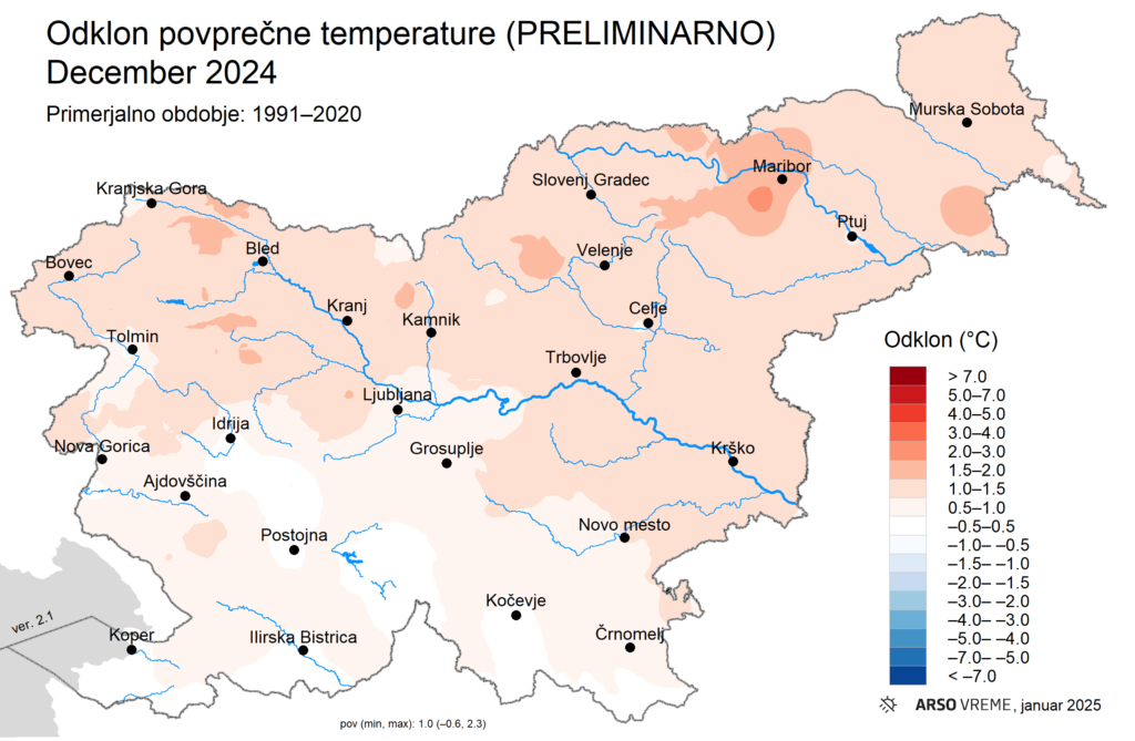 Temperaturne značilnosti decembra